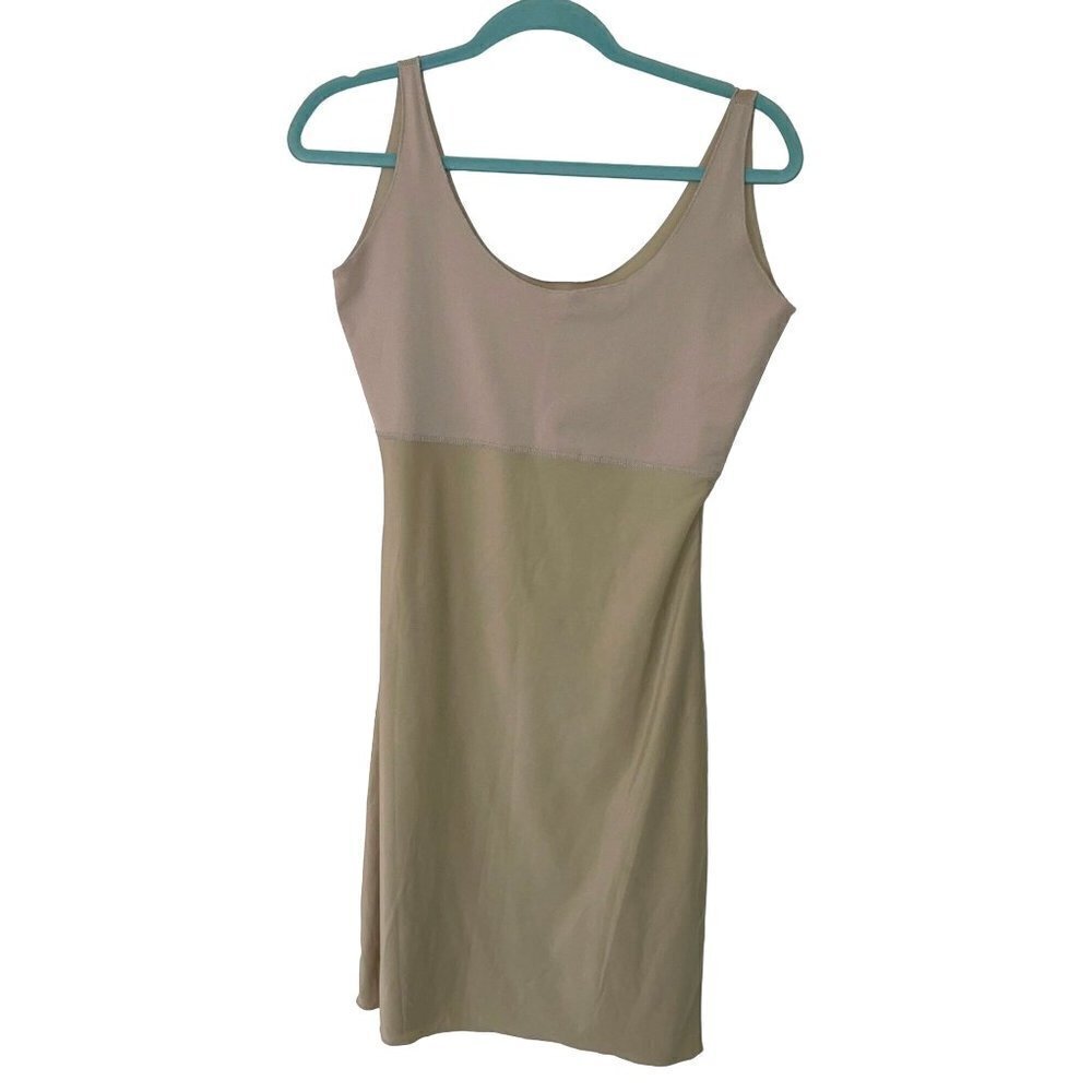 Spanx Womens Slip Dress Tan Size Large Hide & Seek Sleeveless Made In Costa Rica